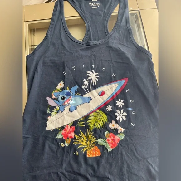 Mens Lilo & Stitch Tropical Waves tank Large - Picture 2 of 4